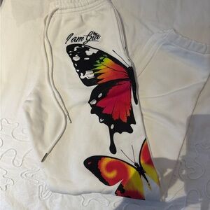 I.AM.GIA White Butterfly Sweatpants